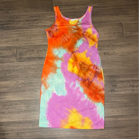 PatPat Rave Party Summer Tie Dye Bright Colorful Dress Size Medium Women’s - Picture 1 of 12